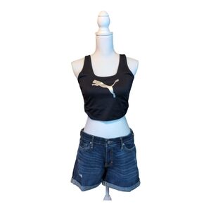 GAP 5” Mid Rise Sexy Boyfriend Denim Light Distressed Cuffed Shorts